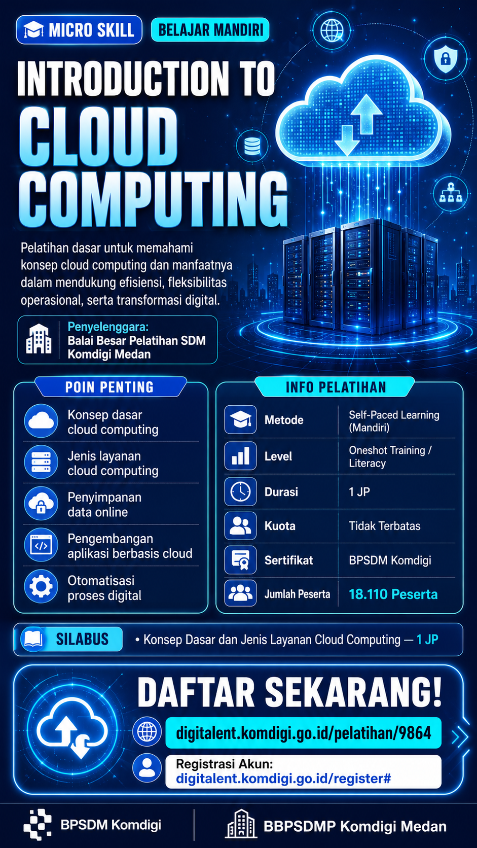 BBPSDMP Komdigi Medan Hadirkan Pelatihan Micro Skill “Introduction To Cloud Computing”